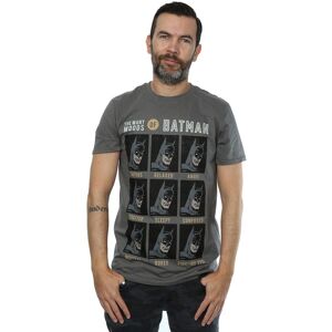 DC Comics Men's The Many Moods Of Batman Charcoal T-Shirt DC Comics Men's The Many Moods Of Batman Charcoal T-Shirt