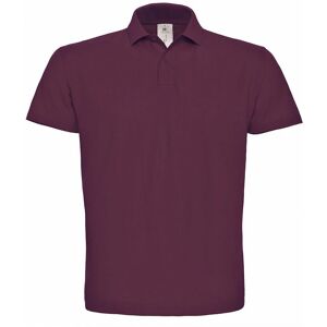 B&C Men's ID.001 Short Sleeve Polo Shirt in Wine Size: XS Wine XS B&C Men's ID.001 Short Sleeve Polo Shirt in Wine Size: XS Wine XS