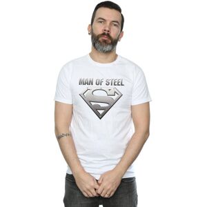 DC Comics Men's Superman Man Of Steel Shield T-Shirt in White Size: 2XL White 2XL DC Comics Men's Superman Man Of Steel Shield T-Shirt in White Size: 2XL White 2XL