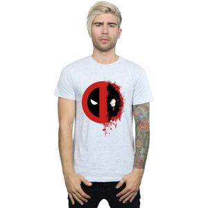 Marvel Men's Deadpool Split Splat Logo T-Shirt in Grey Size: Large Grey L Marvel Men's Deadpool Split Splat Logo T-Shirt in Grey Size: Large Grey L