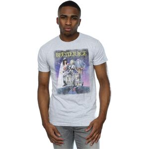 Beetlejuice Men's Distressed Poster T-Shirt in Grey Size: Medium Grey M Beetlejuice Men's Distressed Poster T-Shirt in Grey Size: Medium Grey M