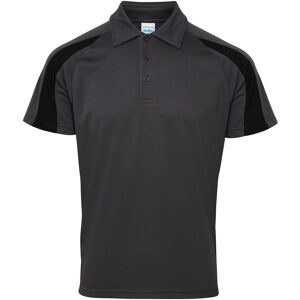 AWDis Men's Just Cool Short Sleeve Contrast Panel Polo Shirt in Charcoal Size: Large Charcoal L AWDis Men's Just Cool Short Sleeve Contrast Panel Polo Shirt in Charcoal Size: Large Charcoal L