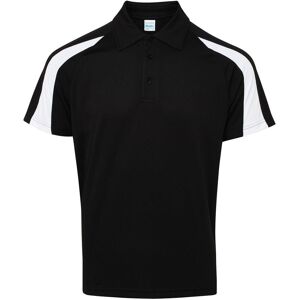AWDis Men's Just Cool Short Sleeve Contrast Panel Polo Shirt in Jet Black Size: Large Jet Black L AWDis Men's Just Cool Short Sleeve Contrast Panel Polo Shirt in Jet Black Size: Large Jet Black L
