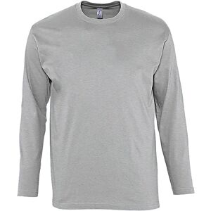 SOL'S Men's Monarch Long Sleeve T-Shirt in Grey Size: 5XL Grey 5XL SOL'S Men's Monarch Long Sleeve T-Shirt in Grey Size: 5XL Grey 5XL