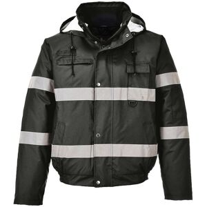 Portwest Men's Iona Lite Reflective Work Bomber Jacket in Black Size: Medium Black M Portwest Men's Iona Lite Reflective Work Bomber Jacket in Black Size: Medium Black M