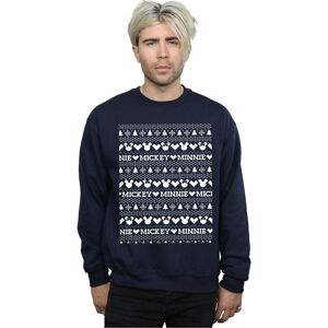 Disney Men's Mickey & Minnie Christmas Fair Isle Sweatshirt in Navy Size: Medium Navy M Disney Men's Mickey & Minnie Christmas Fair Isle Sweatshirt in Navy Size: Medium Navy M