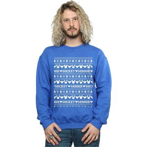 Disney Men's Mickey & Minnie Christmas Fair Isle Sweatshirt in Blue Size: 3XL Blue 3XL Disney Men's Mickey & Minnie Christmas Fair Isle Sweatshirt in Blue Size: 3XL Blue 3XL