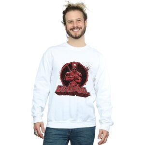 Marvel Men's Deadpool Crossed Arms Logo Sweatshirt in White Size: Large White L Marvel Men's Deadpool Crossed Arms Logo Sweatshirt in White Size: Large White L