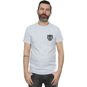 Marvel Men's Black Panther Black On Black Chest Print T-Shirt in Grey Size: Large Grey L Marvel Men's Black Panther Black On Black Chest Print T-Shirt in Grey Size: Large Grey L