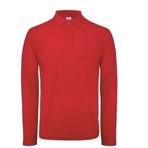 B&C Men's ID.001 Long Sleeve Polo in Crimson Size: Small Crimson S B&C Men's ID.001 Long Sleeve Polo in Crimson Size: Small Crimson S