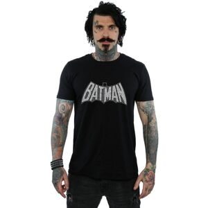 DC Comics Men's Batman Retro Crackle Logo T-Shirt in Black Size: Medium Black M DC Comics Men's Batman Retro Crackle Logo T-Shirt in Black Size: Medium Black M