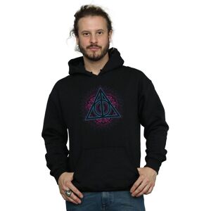 Harry Potter Men's Neon Deathly Hallows Hoodie in Black Size: Medium Black M Harry Potter Men's Neon Deathly Hallows Hoodie in Black Size: Medium Black M