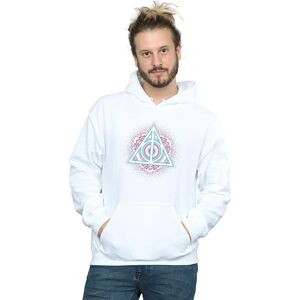 Harry Potter Men's Neon Deathly Hallows Hoodie in White Size: Small White S Harry Potter Men's Neon Deathly Hallows Hoodie in White Size: Small White S