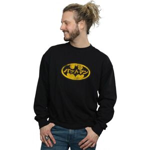 DC Comics Men's Batman Logo Yellow Sweatshirt in Black Size: Large Black L DC Comics Men's Batman Logo Yellow Sweatshirt in Black Size: Large Black L