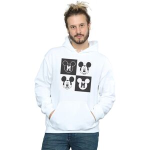 Disney Men's Mickey Mouse Smiling Squares Hoodie in White Size: 3XL White 3XL Disney Men's Mickey Mouse Smiling Squares Hoodie in White Size: 3XL White 3XL