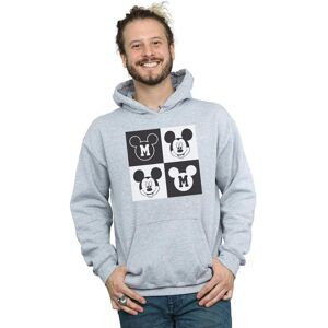 Disney Men's Mickey Mouse Smiling Squares Hoodie in Grey Size: 2XL Grey 2XL Disney Men's Mickey Mouse Smiling Squares Hoodie in Grey Size: 2XL Grey 2XL