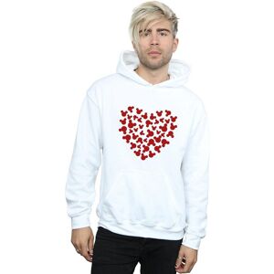 Disney Men's Mickey Mouse Heart Silhouette Hoodie in White Size: XL White XL Disney Men's Mickey Mouse Heart Silhouette Hoodie in White Size: XL White XL