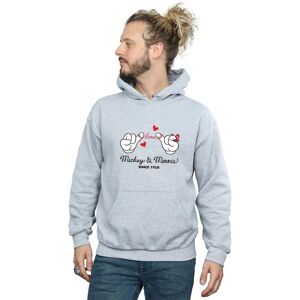 Disney Men's Mickey Mouse Love Hands Hoodie in Grey Size: 3XL Grey 3XL Disney Men's Mickey Mouse Love Hands Hoodie in Grey Size: 3XL Grey 3XL