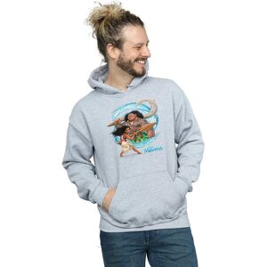 Disney Men's Moana & Maui Wave Hoodie in Grey Size: 2XL Grey 2XL Disney Men's Moana & Maui Wave Hoodie in Grey Size: 2XL Grey 2XL