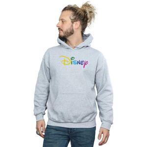 Disney Men's Colour Logo Hoodie in Grey Size: Large Grey L Disney Men's Colour Logo Hoodie in Grey Size: Large Grey L