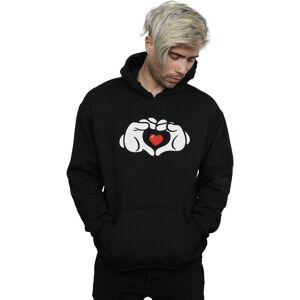 Disney Men's Mickey Mouse Heart Hands Hoodie in Black Size: Medium Black M Disney Men's Mickey Mouse Heart Hands Hoodie in Black Size: Medium Black M