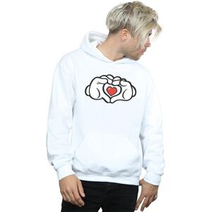 Disney Men's Mickey Mouse Heart Hands Hoodie in White Size: 4XL White 4XL Disney Men's Mickey Mouse Heart Hands Hoodie in White Size: 4XL White 4XL