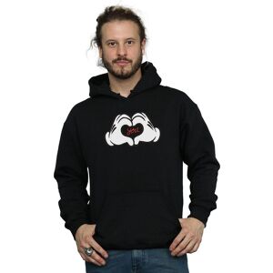 Disney Men's Mickey Mouse Loves You Hoodie in Black Size: 5XL Black 5XL Disney Men's Mickey Mouse Loves You Hoodie in Black Size: 5XL Black 5XL