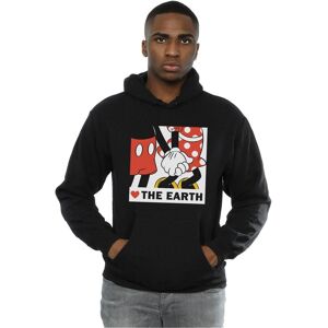 Disney Men's Mickey Mouse Heart The Earth Hoodie in Black Size: Small Black S Disney Men's Mickey Mouse Heart The Earth Hoodie in Black Size: Small Black S