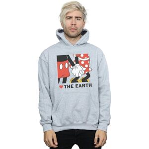 Disney Men's Mickey Mouse Heart The Earth Hoodie in Grey Size: XL Grey XL Disney Men's Mickey Mouse Heart The Earth Hoodie in Grey Size: XL Grey XL