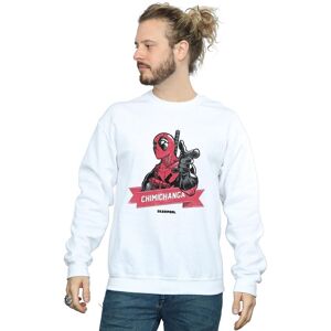 Marvel Men's Deadpool Chimichanga Finger Sweatshirt in White Size: Medium White M Marvel Men's Deadpool Chimichanga Finger Sweatshirt in White Size: Medium White M