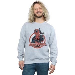 Marvel Men's Deadpool Gun Finger Sweatshirt in Grey Size: XL Grey XL Marvel Men's Deadpool Gun Finger Sweatshirt in Grey Size: XL Grey XL