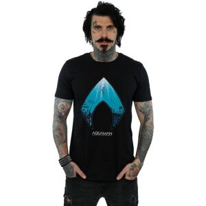 DC Comics Men's Aquaman Ocean Logo T-Shirt in Black Size: Medium Black M DC Comics Men's Aquaman Ocean Logo T-Shirt in Black Size: Medium Black M