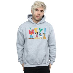 Disney Men's Mickey Mouse Friends Hey Hoodie in Grey Size: Medium Grey M Disney Men's Mickey Mouse Friends Hey Hoodie in Grey Size: Medium Grey M