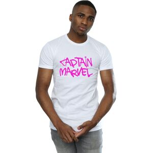 Marvel Men's Captain Spray Text T-Shirt in White Size: 2XL White 2XL Marvel Men's Captain Spray Text T-Shirt in White Size: 2XL White 2XL