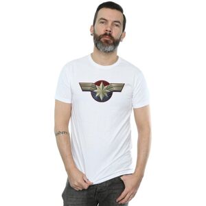 Marvel Men's Captain Chest Emblem T-Shirt in White Size: Large White L Marvel Men's Captain Chest Emblem T-Shirt in White Size: Large White L