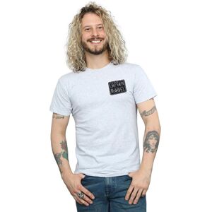 Marvel Men's Captain Breast Patch T-Shirt in Grey Size: XL Grey XL Marvel Men's Captain Breast Patch T-Shirt in Grey Size: XL Grey XL