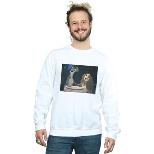 Disney Men's Lady & The Tramp Spaghetti Slurp Sweatshirt in White Size: Small White S Disney Men's Lady & The Tramp Spaghetti Slurp Sweatshirt in White Size: Small White S