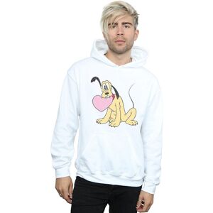 Disney Men's Pluto Love Heart Hoodie in White Size: XL White XL Disney Men's Pluto Love Heart Hoodie in White Size: XL White XL