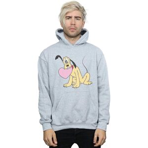 Disney Men's Pluto Love Heart Hoodie in Grey Size: Small Grey S Disney Men's Pluto Love Heart Hoodie in Grey Size: Small Grey S