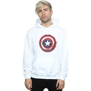Marvel Men's Captain America Splatter Shield Hoodie in White Size: Large White L Marvel Men's Captain America Splatter Shield Hoodie in White Size: Large White L