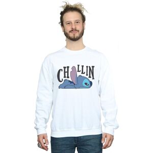 Disney Men's Lilo & Stitch Chillin Sweatshirt in White Size: XL White XL Disney Men's Lilo & Stitch Chillin Sweatshirt in White Size: XL White XL