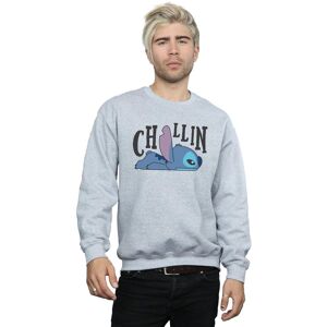 Disney Men's Lilo & Stitch Chillin Sweatshirt in Grey Size: 4XL Grey 4XL Disney Men's Lilo & Stitch Chillin Sweatshirt in Grey Size: 4XL Grey 4XL