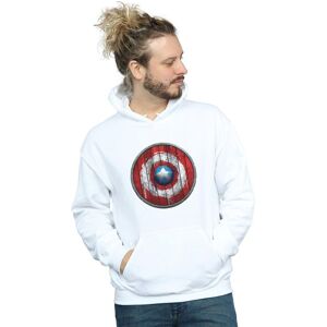 Marvel Men's Captain America Wooden Shield Hoodie in White Size: 4XL White 4XL Marvel Men's Captain America Wooden Shield Hoodie in White Size: 4XL White 4XL