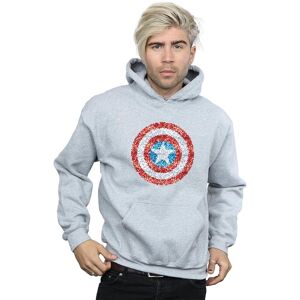 Marvel Men's Captain America Pixelated Shield Hoodie in Grey Size: 4XL Grey 4XL Marvel Men's Captain America Pixelated Shield Hoodie in Grey Size: 4XL Grey 4XL