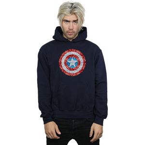 Marvel Men's Captain America Pixelated Shield Hoodie in Navy Size: 5XL Navy 5XL Marvel Men's Captain America Pixelated Shield Hoodie in Navy Size: 5XL Navy 5XL