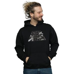 Star Wars Men's Logo Space Sketch Hoodie in Black Size: 2XL Black 2XL Star Wars Men's Logo Space Sketch Hoodie in Black Size: 2XL Black 2XL