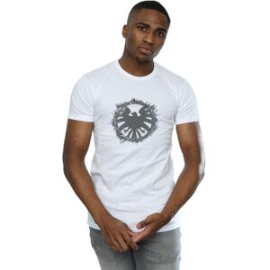 Marvel Men's Agents Of SHIELD Brushed Logo T-Shirt in White Size: Medium White M Marvel Men's Agents Of SHIELD Brushed Logo T-Shirt in White Size: Medium White M