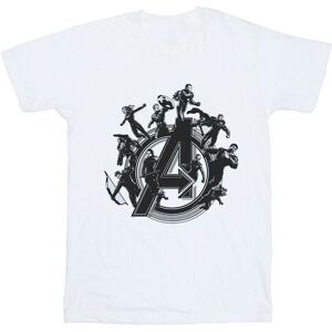 Avengers Endgame Men's Hero Circle Cotton T-Shirt in White Size: 4XL White 4XL Avengers Endgame Men's Hero Circle Cotton T-Shirt in White Size: 4XL White 4XL