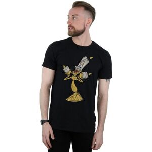 Disney Men's Beauty & The Beast Lumiere Distressed T-Shirt in Black Size: 4XL Black 4XL Disney Men's Beauty & The Beast Lumiere Distressed T-Shirt in Black Size: 4XL Black 4XL
