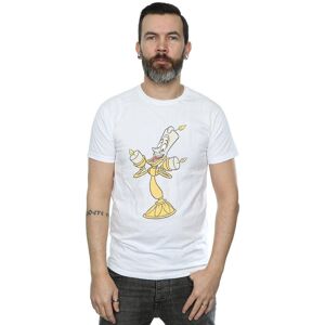 Disney Men's Beauty & The Beast Lumiere Distressed T-Shirt in White Size: Medium White M Disney Men's Beauty & The Beast Lumiere Distressed T-Shirt in White Size: Medium White M